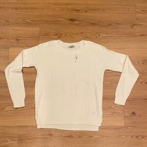 BNWT Madewell Leaf Stitch Crewneck Pullover Sweater in Cream Size Small